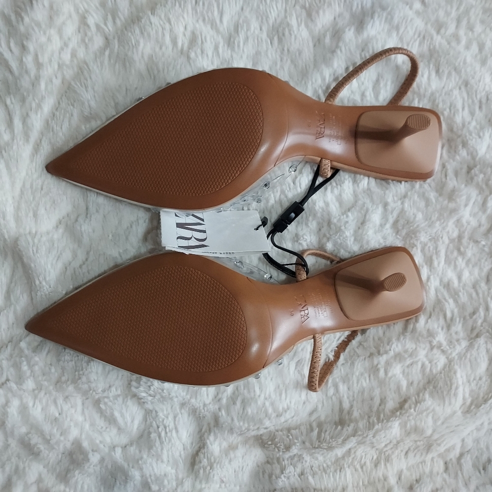 Zara rhinestones Slingback Sz 8/39 - Picture 11 of 12